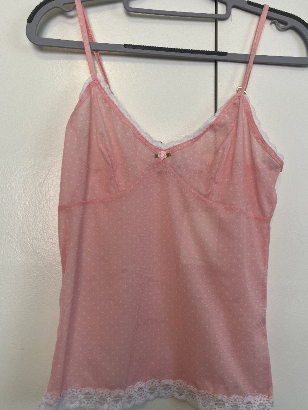 NWT "Bella Venice" pink polka dot tank — size L